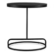 Pemberly Row Aluminum and Iron Accent Oval Top Table in Black