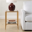 Pemberly Row Contemporary Iron Frame End Table in Radiant Gold