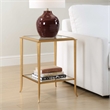 Pemberly Row Contemporary Iron Frame End Table in Radiant Gold