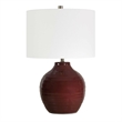 Pemberly Row Ceramic Traditional Table Lamp in Deep Ruby Red