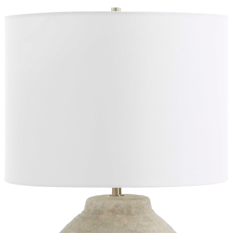 Pemberly Row Handcrafted Ceramic Base Farmhouse Table Lamp in Brown