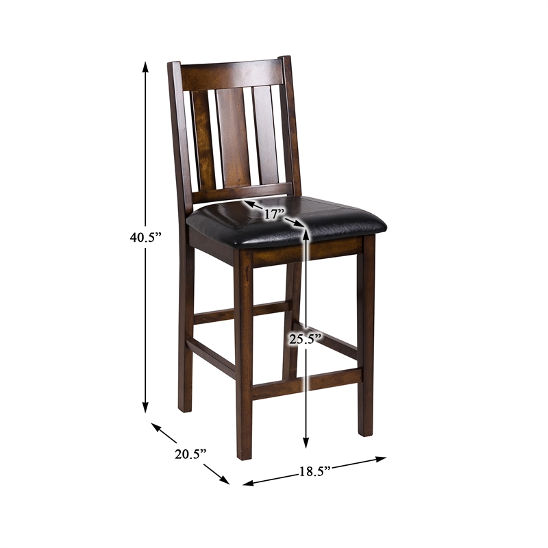 Pemberly Row 5 Piece Wood Counter Height Dining Set in Espresso