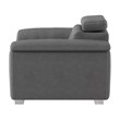 Pemberly Row Microfiber Accent Chair with Pull Out Ottoman in Gray