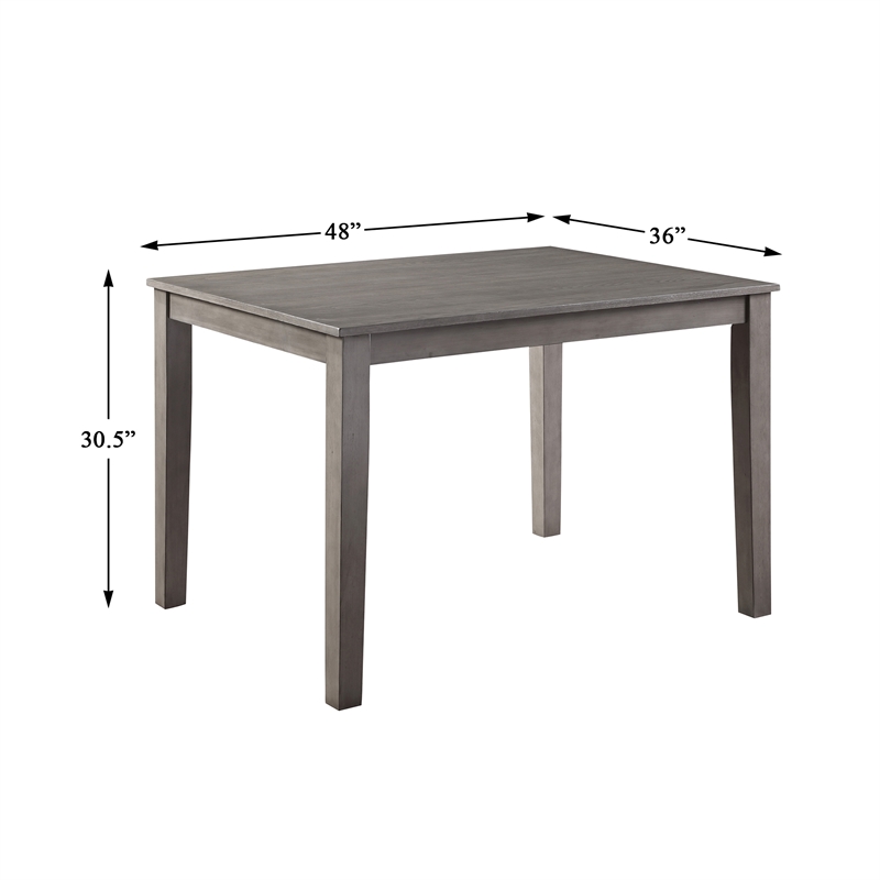 Pemberly Row 5-Piece Wood Dining Room Table and Chairs in Gray/Brown