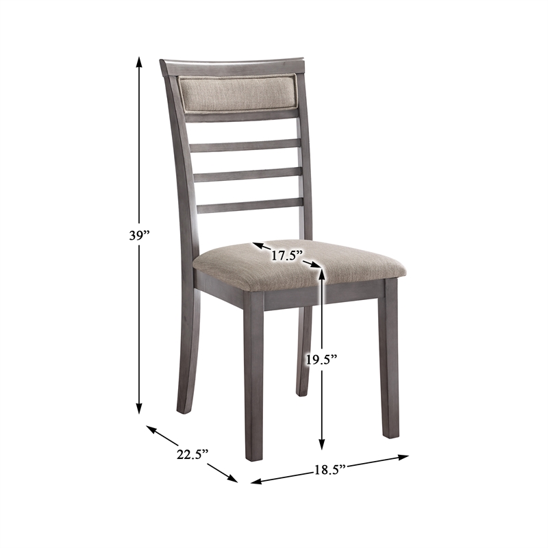 Pemberly Row 5-Piece Wood Dining Room Table and Chairs in Gray/Brown