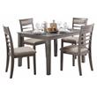Pemberly Row 5-Piece Wood Dining Room Table and Chairs in Gray/Brown