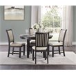 Pemberly Row Transitional Engineered Wood Dining Room Table in Brown/Black