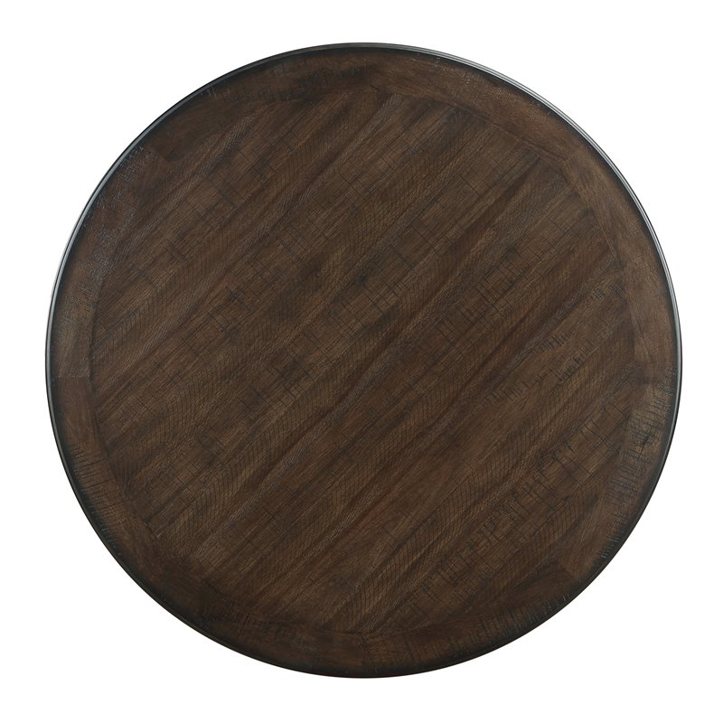 Pemberly Row Transitional Engineered Wood Dining Room Table in Brown/Black