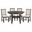 Pemberly Row Transitional Engineered Wood Dining Room Table in Brown/Black