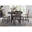 Pemberly Row 5-Pc Fabric Dining Set with 1 Table & 4 Side Chairs in Beige/Black