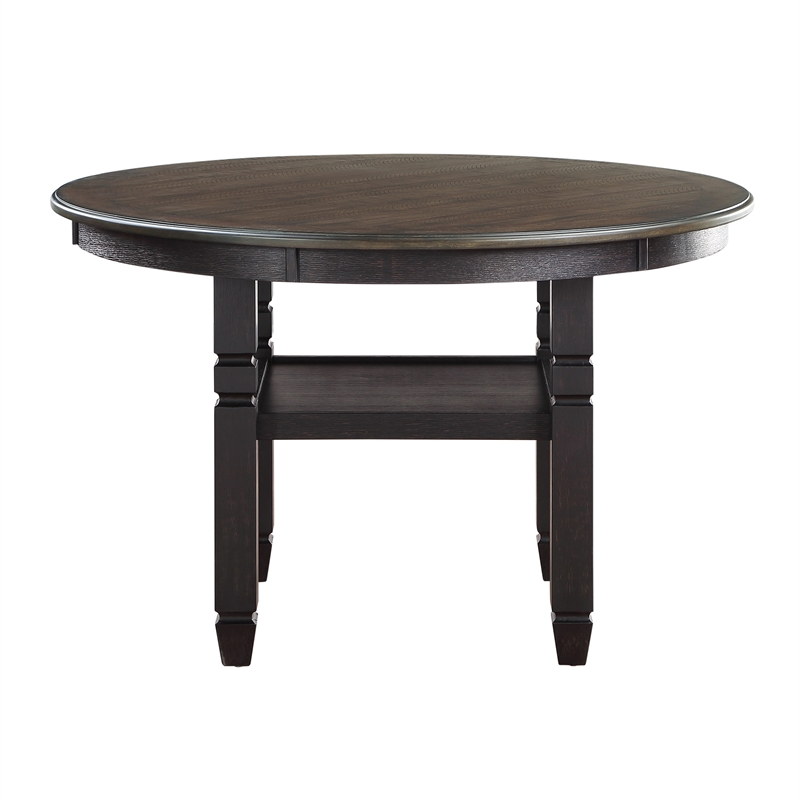 Pemberly Row 5-Pc Fabric Dining Set with 1 Table & 4 Side Chairs in Beige/Black