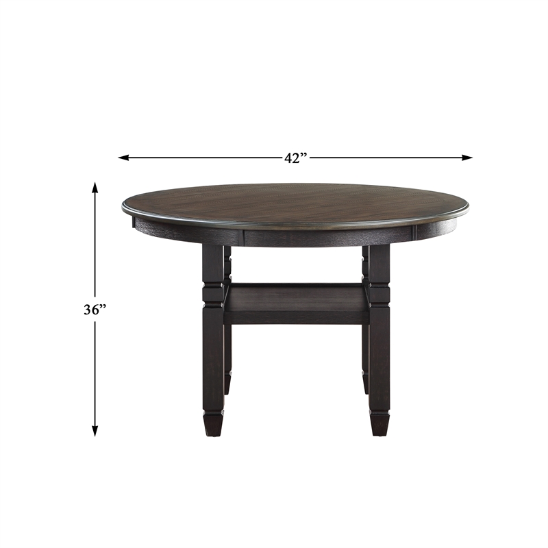 Pemberly Row 5-Pc Fabric Dining Set with 1 Table & 4 Side Chairs in Beige/Black