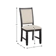 Pemberly Row 5-Pc Fabric Dining Set with 1 Table & 4 Side Chairs in Beige/Black