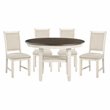 Pemberly Row Transitional Wood Dining Room Table in Brown/Antique White