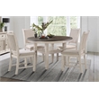 Pemberly Row 5-Piece Fabric Dining Set with 4 Side Chairs in Beige/Antique White