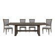 Pemberly Row 5-Pc Fabric Dining Set with 1 Table & 4 Side Chairs in Brown/Gray