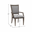 Pemberly Row 7-Pc Wood Dining Set with Arm & Side Chairs in Driftwood Brown/Gray