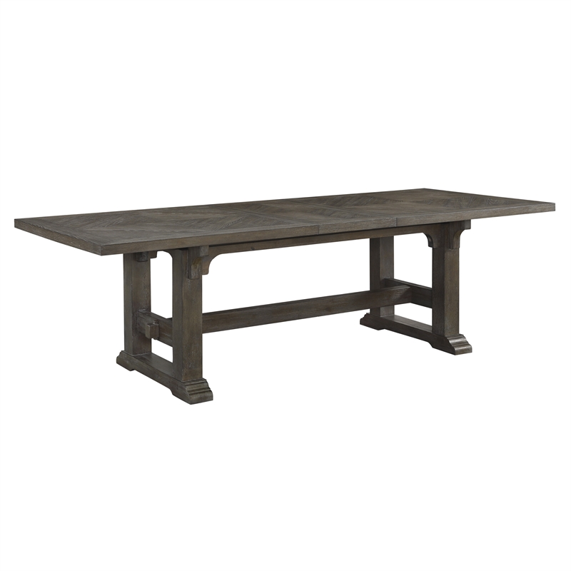 Pemberly Row 7-Pc Wood Dining Set with Arm & Side Chairs in Driftwood Brown/Gray