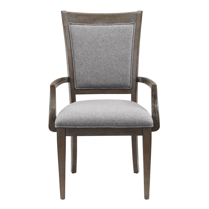 Pemberly Row 7-Pc Wood Dining Set with Arm & Side Chairs in Driftwood Brown/Gray