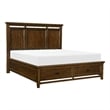 Pemberly Row Queen Platform Bed with Drawers in Brown Cherry
