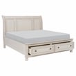 Pemberly Row Traditional Eastern King bed in Antique White Finish