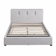 Pemberly Row Contemporary Fabric Upholstered Queen Platform Bed in Gray