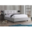 Pemberly Row Contemporary Fabric Upholstered Queen Platform Bed in Gray