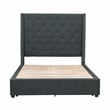 Pemberly Row Contemporary California King Bed in Gray Finish