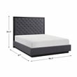 Pemberly Row Contemporary Asian Hardwood Queen Bed in Charcoal