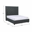 Pemberly Row Contemporary Tufted Upholstery Queen Bed in Gray