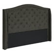 Pemberly Row Pine Wood California King Headboard in Charcoal