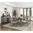 Pemberly Row Asian Hardwood and MDF Board Dining Room Table in Cherry/Gray