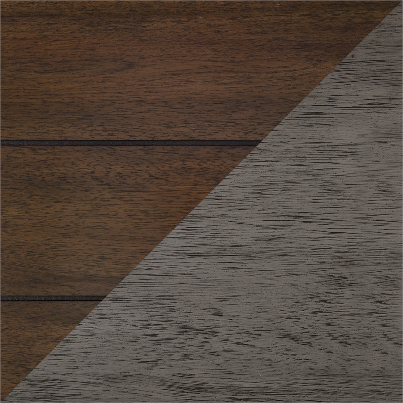 Pemberly Row Asian Hardwood and MDF Board Dining Room Table in Cherry/Gray