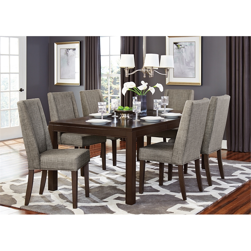 Pemberly Row Asian Hardwood and MDF Board Dining Room Table in Espresso