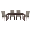 Pemberly Row 5-Piece Contemporary Wood and MDF Board Dining Set in Espresso