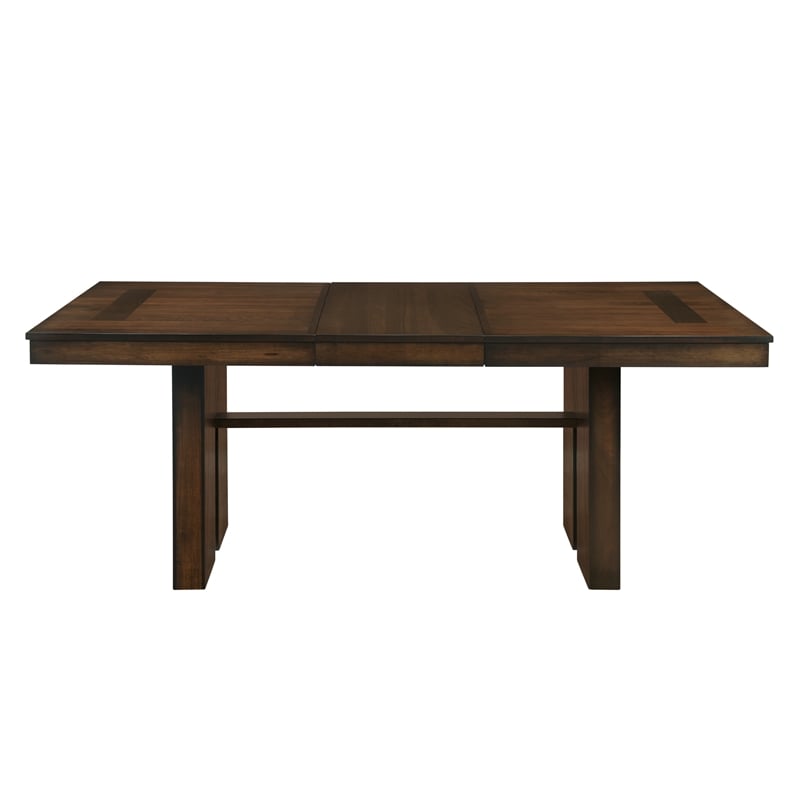 Pemberly Row 5-Piece Contemporary Wood and MDF Board Dining Set in Walnut