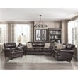 Pemberly Row Breathable Faux Leather Upholstered Chair in Brown