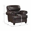 Pemberly Row Breathable Faux Leather Upholstered Chair in Brown