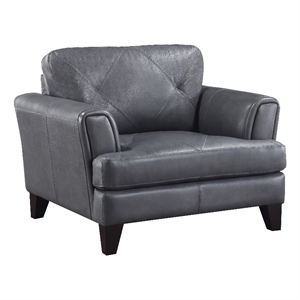 Pemberly Row 19&quot Modern Plywood and Leather Chair in Gray Finish