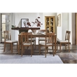 Pemberly Row 7-Piece Modern Wood and Fabric Veneer Dining Set in Cherry