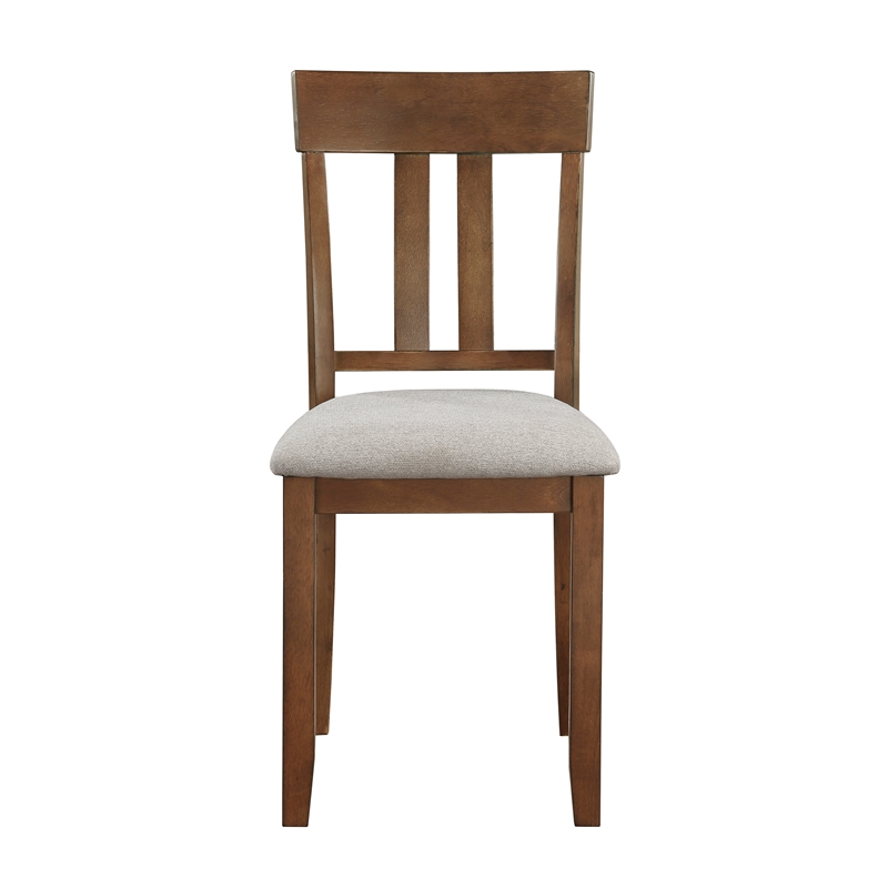 Pemberly Row 7-Piece Modern Wood and Fabric Veneer Dining Set in Cherry