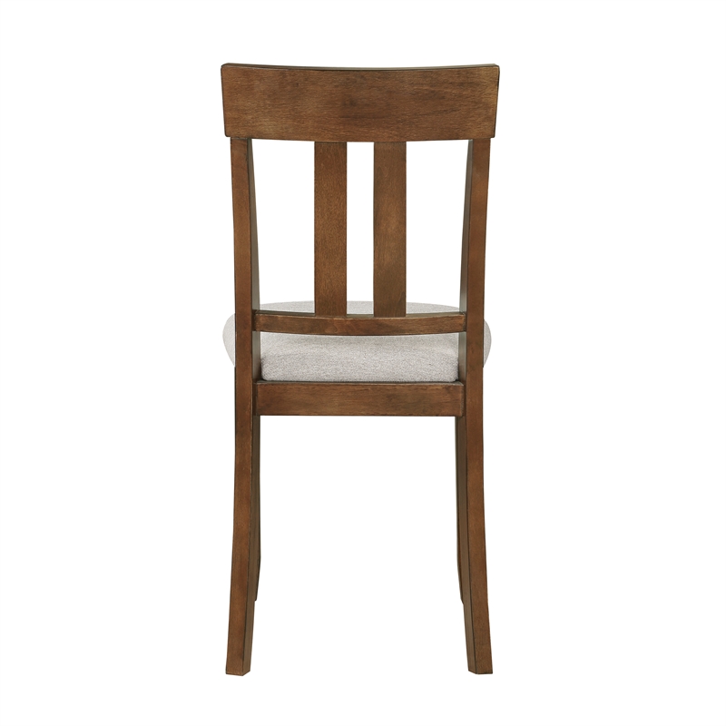Pemberly Row 7-Piece Modern Wood and Fabric Veneer Dining Set in Cherry