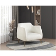 Pemberly Row Boucle Upholstered Accent Chair with metal legs in White color