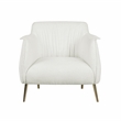 Pemberly Row Boucle Upholstered Accent Chair with metal legs in White color