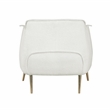 Pemberly Row Boucle Upholstered Accent Chair with metal legs in White color