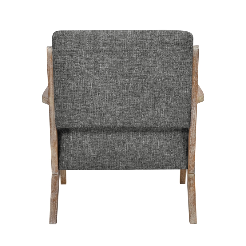 Pemberly Row Mid-Century Fabric Upholstered Accent Chair in Dark Gray