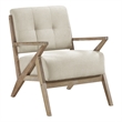 Pemberly Row Mid-Century Fabric Upholstered Accent Chair in Sand