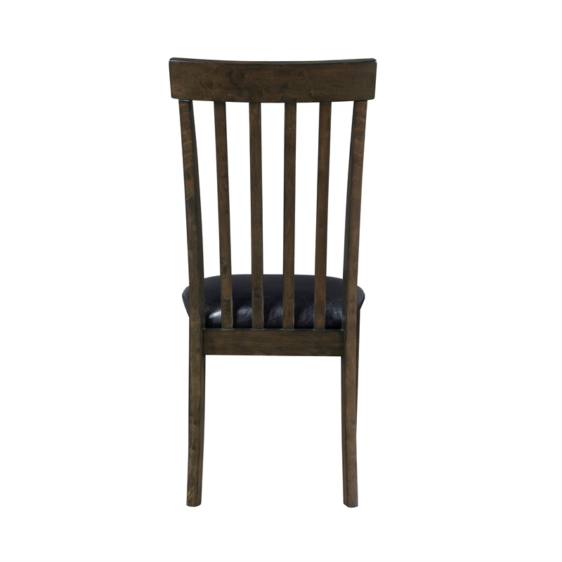 Pemberly Row 5-Piece Wood and Faux Leather Dining Set in Black