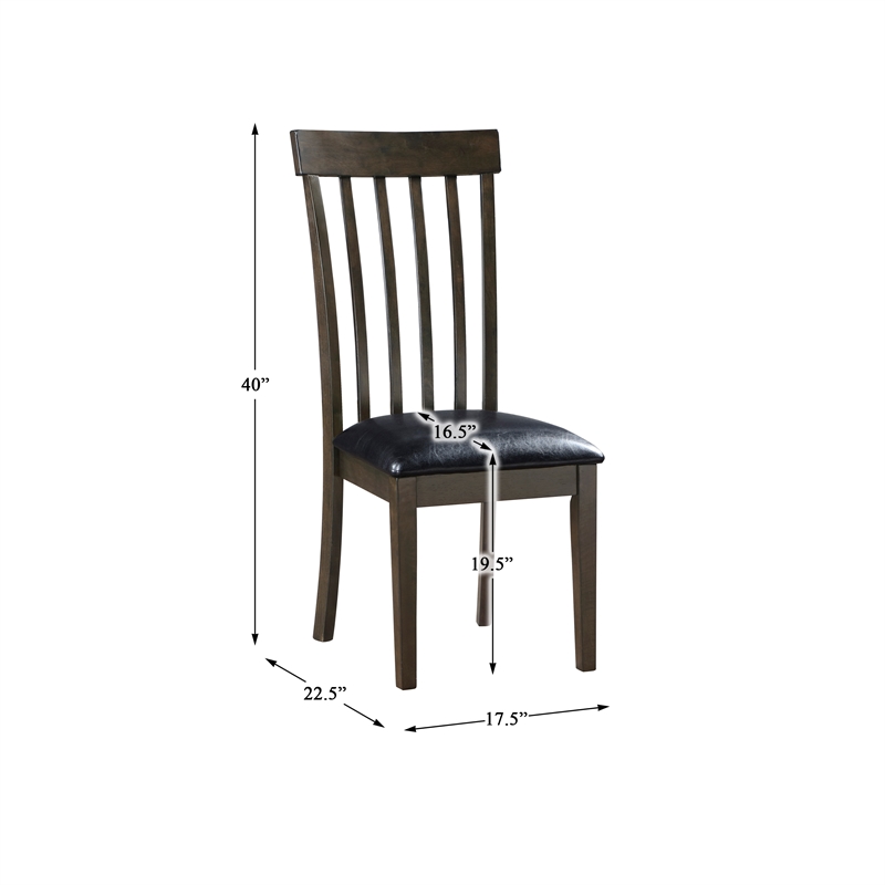 Pemberly Row 5-Piece Wood and Faux Leather Dining Set in Black