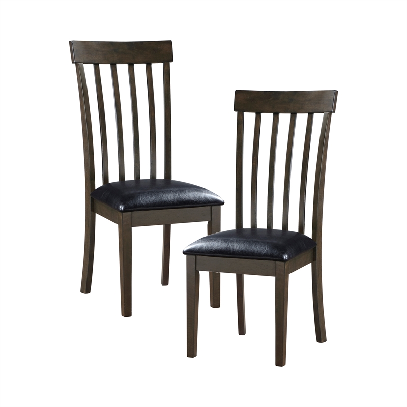 Pemberly Row 5-Piece Wood and Faux Leather Dining Set in Black